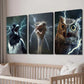 3pcs Magpie Ostrich Owl with Lightning Wall Art Set Canvas Framed 40x60cm - High Quality Print 100% Australian Made Wall Canvas Ready to Hang