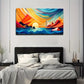 Abstract Ocean & Sailing Ship Wall Art Canvas Office Home Room Framed 120x60cm