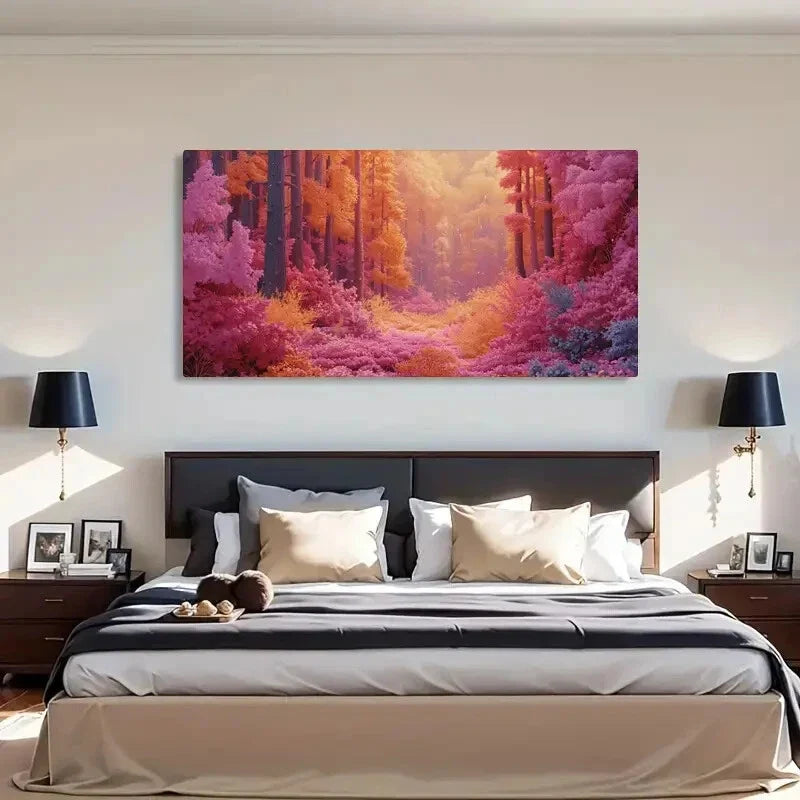 Vibrant Surreal Landscape Décor Wall Art Canvas Office Home Room Framed 120x60cm