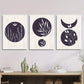 3pcs modern abstract moon leaves art painting  Metal Print Ready to Hang Art