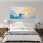 Sailboats Sunset Ocean Wall Art Canvas Office Home Room Framed 80x45cm