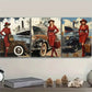 3pcs Retro modern girl, Art Painting  Metal Print Ready to Hang Art
