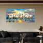 Abstract a Running Horse wall canvas office home room framed 120x60cm