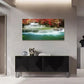 Waterfall Red Autumn Trees Landscape Wall Art Canvas Office Home Room Framed 80x45cm