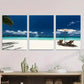 3pcs Beach Paradise Ocean Classic Modern Wall Art Set Canvas Framed 40x60cm - High Quality Print 100% Australian Made Wall Canvas Ready to Hang