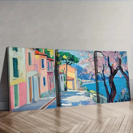 3pcs The cherry blossoms open. (5) Wall Art Set Canvas Framed 40x60cm - High Quality Print 100% Australian Made Wall Canvas Ready to Hang