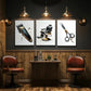 3pcs Vintage Barber Shop Classic & Modern Metal Print Ready to Hang Art