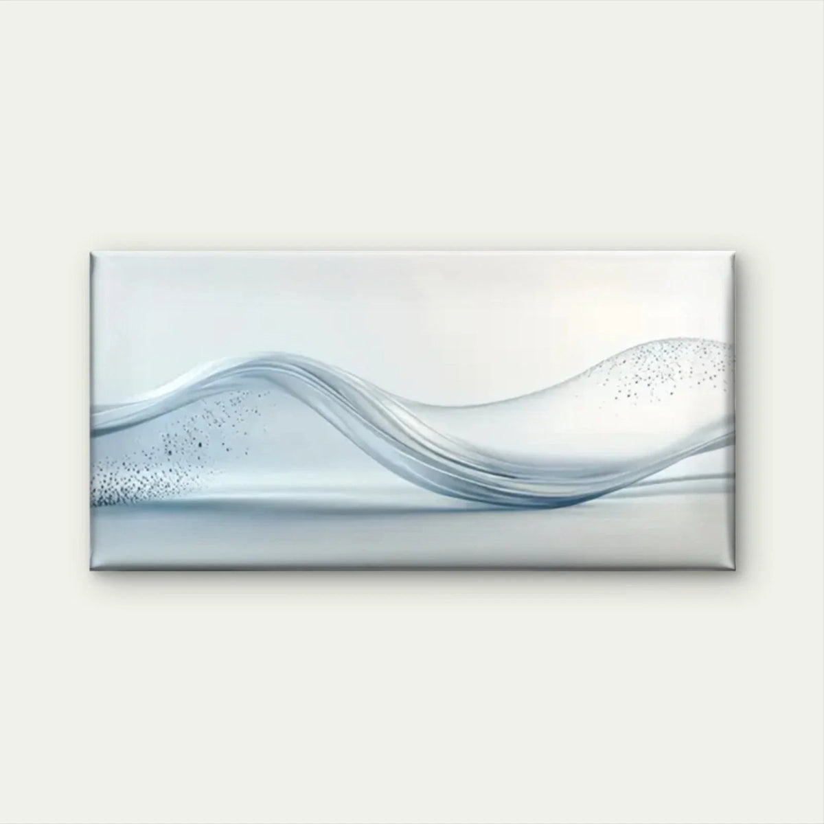 Wave Abstract White Wall Art Canvas Office Home Room Framed 80x45cm