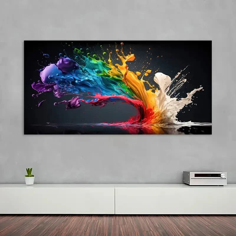 Vibrant Splash Colorful Wall Art wall canvas office home room framed 120x60cm