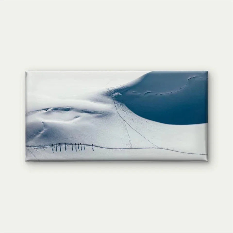 Shadows of People on Snow Wall Art Canvas Office Home Room Framed 120x60cm