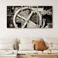 3pcs Vintage Gray Mechanical Gear Geometric Shapes Metal Print Ready to Hang Art