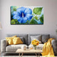 Vibrant Blue Morning Glory Wall Art Canvas Office Home Room Framed 120x60cm