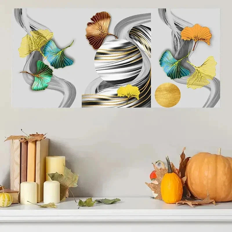 Modern Nordic Abstract Leaf Wall Art Canvas Office Home Room Framed 120x60cm