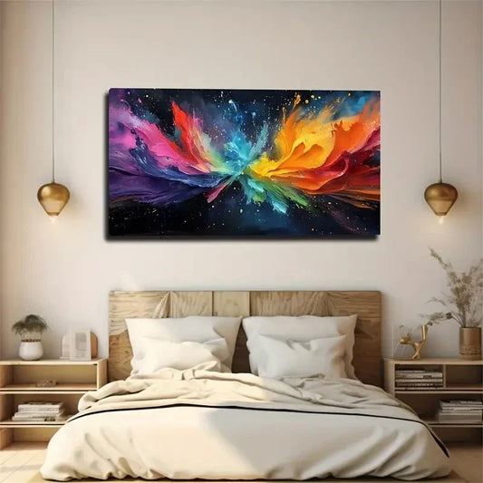 Vibrant Cosmic Colors Wall Art Canvas Office Home Room Framed 120x60cm
