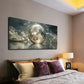 Giant Full Moon Floating Calm Wall Art Canvas Office Home Room Framed 120x60cm