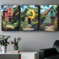 3pcs Whimsical House Whimsical House Series Street Metal Print Ready to Hang Art