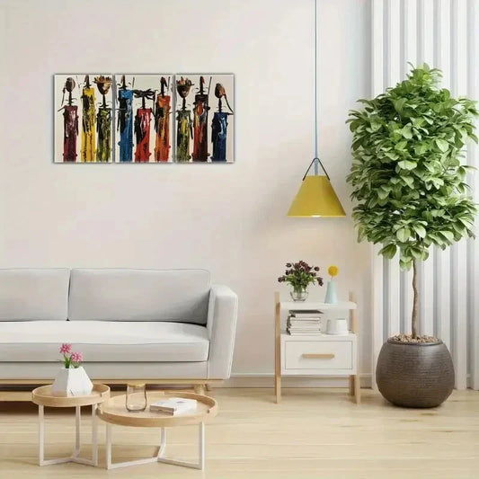 3pcs Maasai Typography Poster African Painting Metal Print Ready to Hang Art