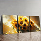 3pcs Sunflowers Floral Nature Waterproof Wall Art Set Canvas Framed 40x60cm - High Quality Print 100% Australian Made Wall Canvas Ready to Hang