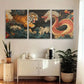 3pcs Vibrant Japanese Ukiyo-e Style Metal Print Ready to Hang Art