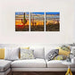 3pcs Arizona Sonoran Desert Sunset & Cactus   Metal Print Ready to Hang Art
