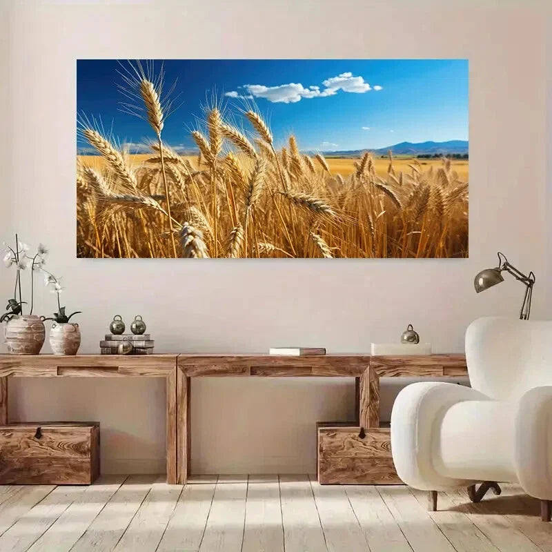 Modern Abstract Wheat wall canvas office home room framed 120x60cm