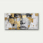 Geometric with Golden Foil Wall Art Canvas Office Home Room Framed 80x45cm