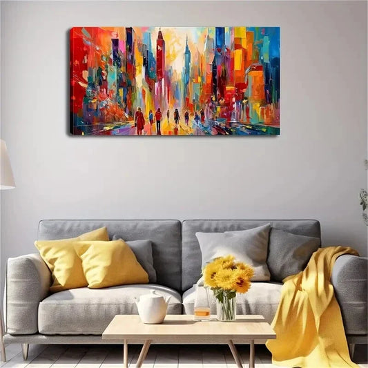 Vibrant Urban Architecturce Wall Art Canvas Office Home Room Framed 120x60cm