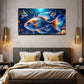 Vibrant Vibrant Lifelike Fish Wall Art Canvas Office Home Room Framed 80x45cm