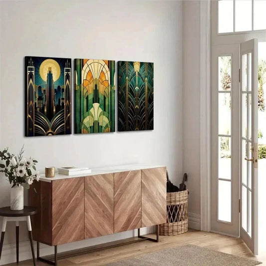 3pcs Portrait Orientation Smooth Lines Wall Art Set Canvas Framed 40x60cm - High Quality Print 100% Australian Made Wall Canvas Ready to Hang
