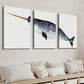 3pcs Marine Animal Decoration Wall Art Set Canvas Framed 40x60cm - High Quality Print 100% Australian Made Wall Canvas Ready to Hang
