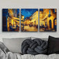 3pcs Night Street Café Scene Darkness Perfect Wall Art Set Canvas Framed 40x60cm - High Quality Print 100% Australian Made Wall Canvas Ready to Hang