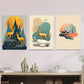 3pcs Modern Deer Forest Elegant Nature Golden Wall Art Set Canvas Framed 40x60cm - High Quality Print 100% Australian Made Wall Canvas Ready to Hang