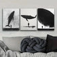 3pcs A giant whale. Art Painting  Metal Print Ready to Hang Art