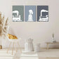 3pcs Aesthetic Steam Trains Pattern Pop Art Metal Print Ready to Hang Art