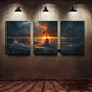 3pcs Violin Sea Storm Sunset Clouds Metal Print Ready to Hang Art