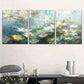 3pcs Peaceful Lotus Pond Triple Painting Lotus Metal Print Ready to Hang Art