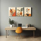 3pcs  Bohemian Modern Abstract Geometric Metal  Print Ready to Hang Art