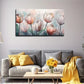 Blooming Tulips in Soft Pink Wall Art Canvas Office Home Room Framed 120x60cm