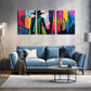 3pcs Abstract for Man's Back Wall Art Set Canvas Framed 40x60cm - High Quality Print 100% Australian Made Wall Canvas Ready to Hang
