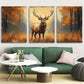 3pcs Featuring Autumn Ferns & Forest Majestic Deer Metal Print Ready to Hang Art