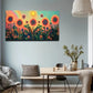 Radiant Sun Impressionist Wall Art Canvas Office Home Room Framed 80x45cm