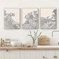 3pcs  Modern Ocean Wave Line  Metal Print Ready to Hang Art