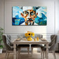 Abstract Chef's Face Suitable Wall Art Canvas Office Home Room Framed 80x45cm