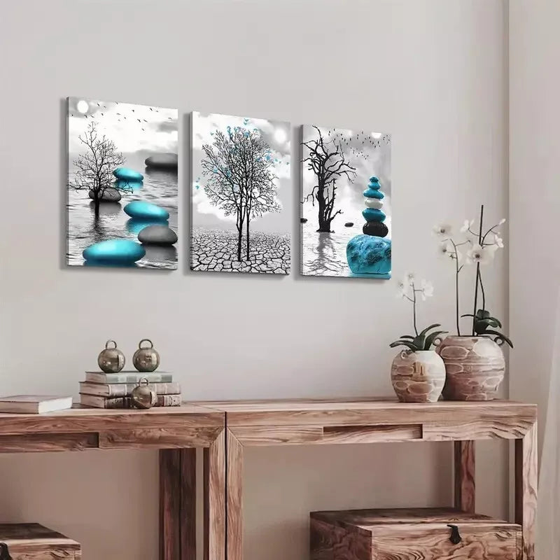 3pcs Black & White Abstract Canvas Framed 40x60cm - High Quality Print 100% Australian Made Wall Canvas Ready to Hang