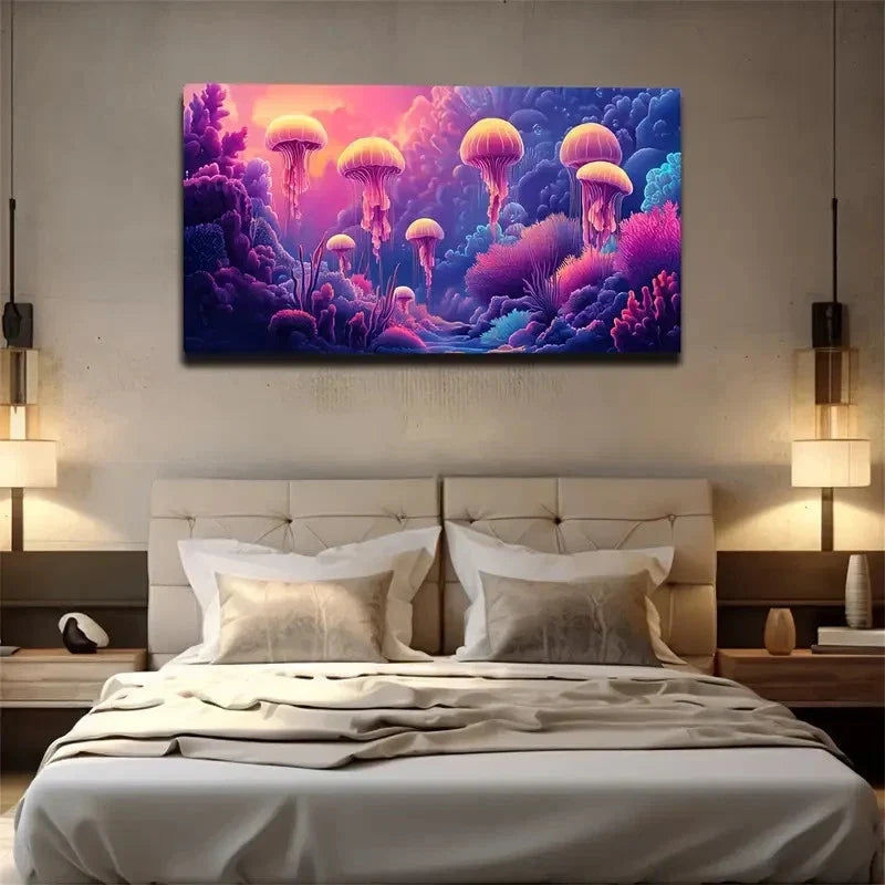 Colorful Underwater Scene Wall Art Canvas Office Home Room Framed 120x60cm
