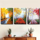 3pcs  Forest Scenery, Dream Minimalist painting Wall Art Set Canvas Framed 40x60cm - High Quality Print 100% Australian Made Wall Canvas Ready to Hang