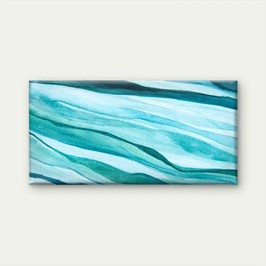 Blue Watercolor Abstract Style Wall Art Canvas Office Home Room Framed 80x45cm