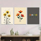 3pcs Vibrant Floral & Dandelion Beige, Red Wall Art Set Canvas Framed 40x60cm - High Quality Print 100% Australian Made Wall Canvas Ready to Hang