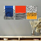 3pcs Blue, Yellow, Red Nordic Style Metal Print Ready to Hang Art
