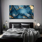 Deep Blue Marble Design Wall Art Canvas Office Home Room Framed 120x60cm